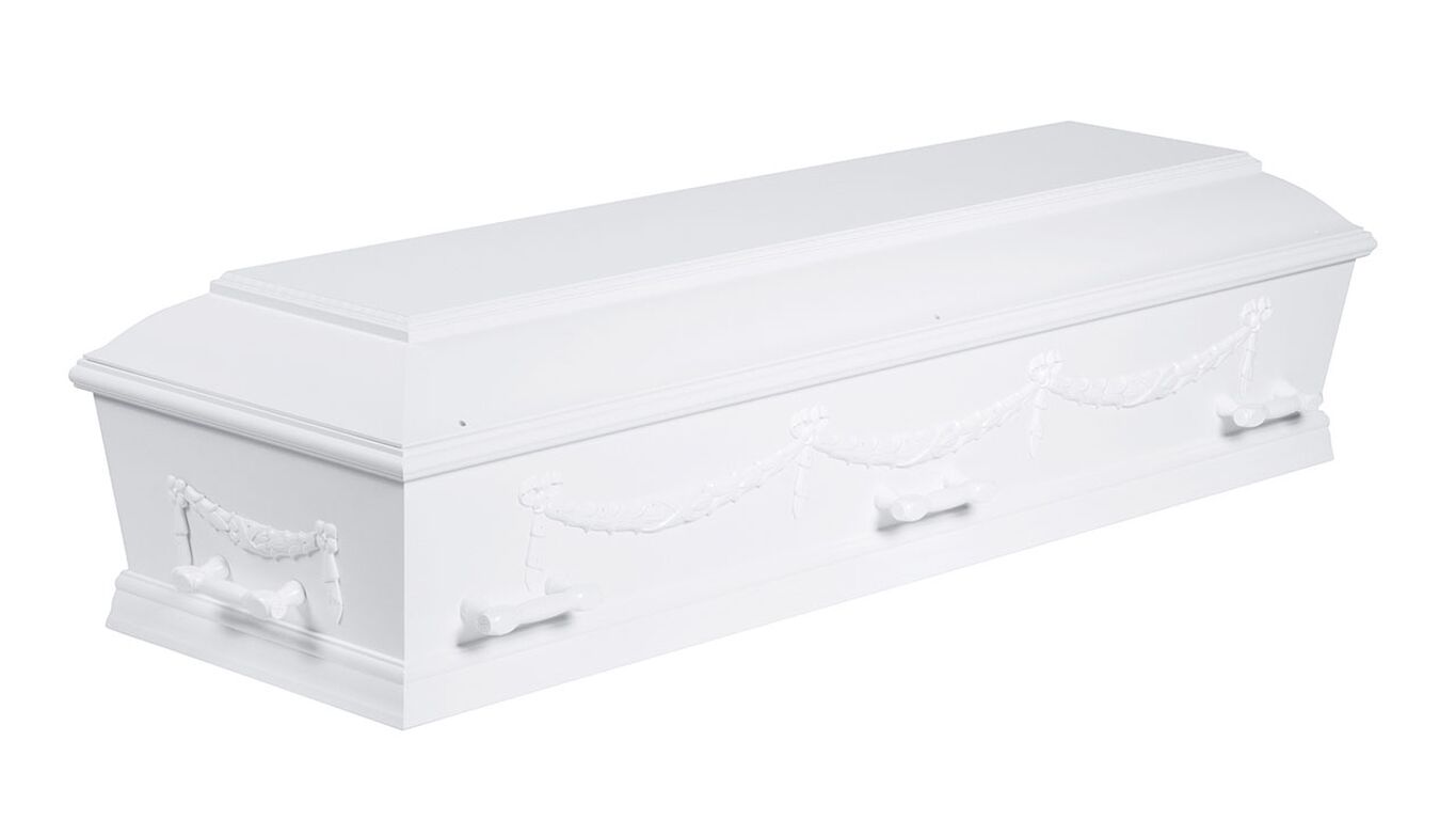 Begravelseskiste 14B med guirlander