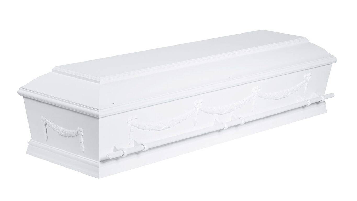 Begravelseskiste 14B med guirlander