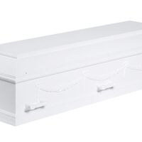 Begravelseskiste 14B med guirlander og kors