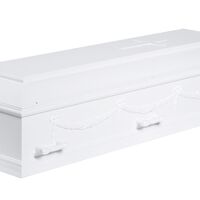 Begravelseskiste 14B med guirlander og kors