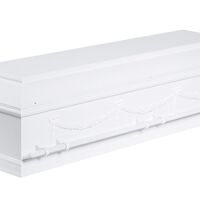 Begravelseskiste 14B med guirlander og kors