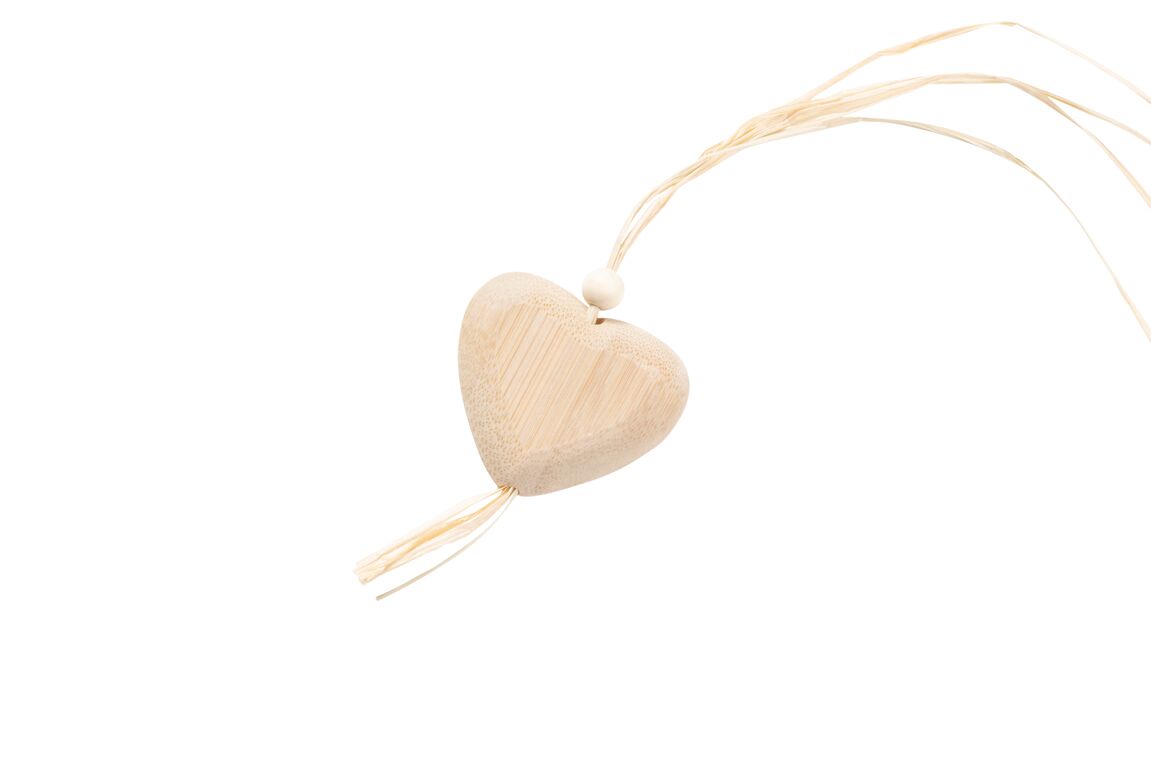 Bambushjerte med bastsnor