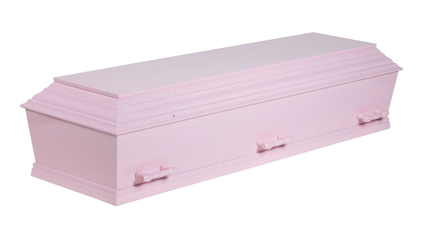 Flex kiste i lyserød med glimmer