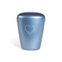 Heim urne i mørkeblå med swarovskihjerte