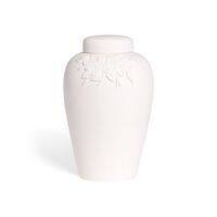 Lerurne med rose i hvid