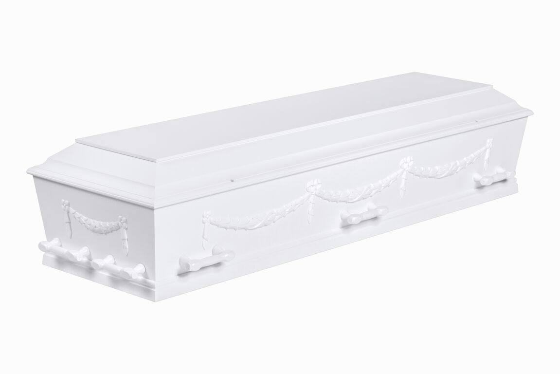 Kremeringskiste med guirlander