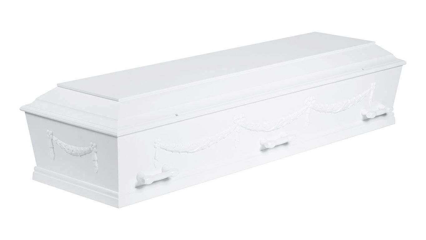 Kremeringskiste med guirlander