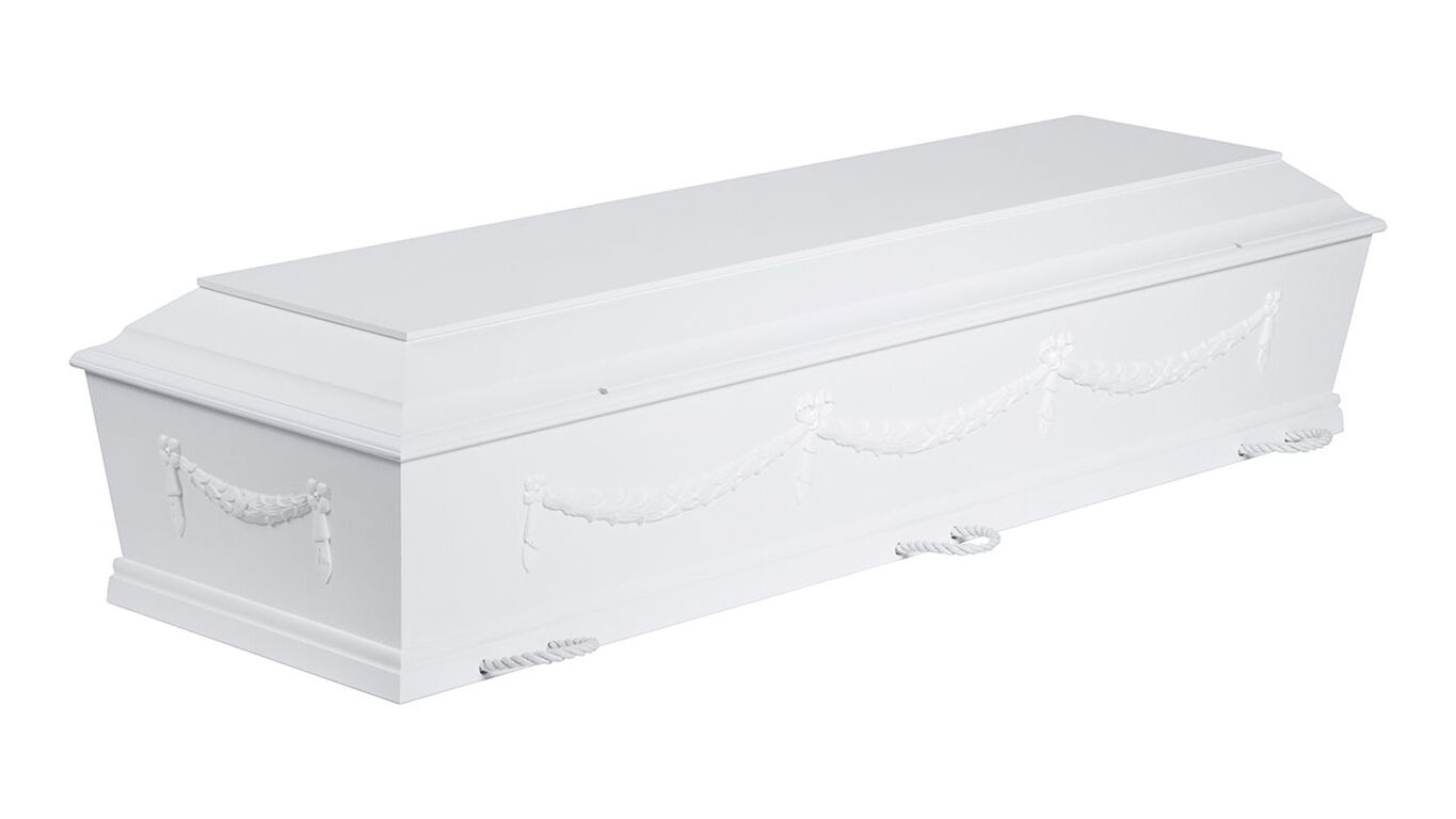 Kremeringskiste med guirlander