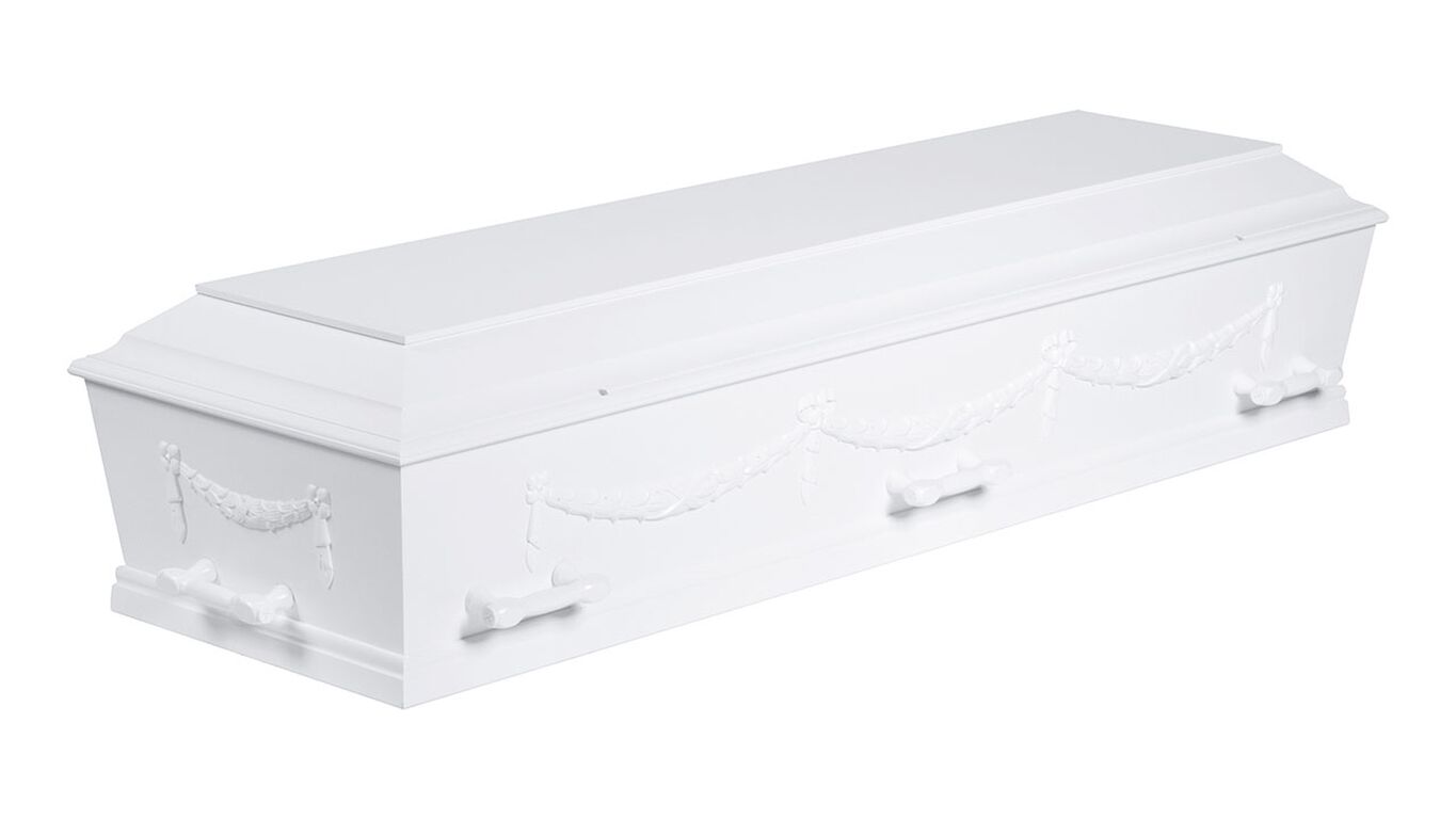 Kremeringskiste med guirlander