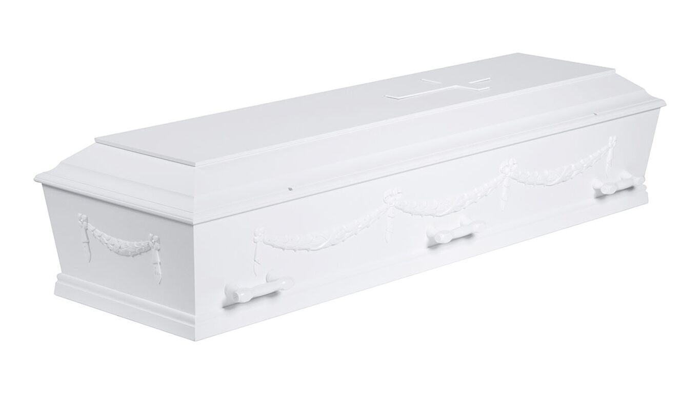 Kremeringskiste med guirlander