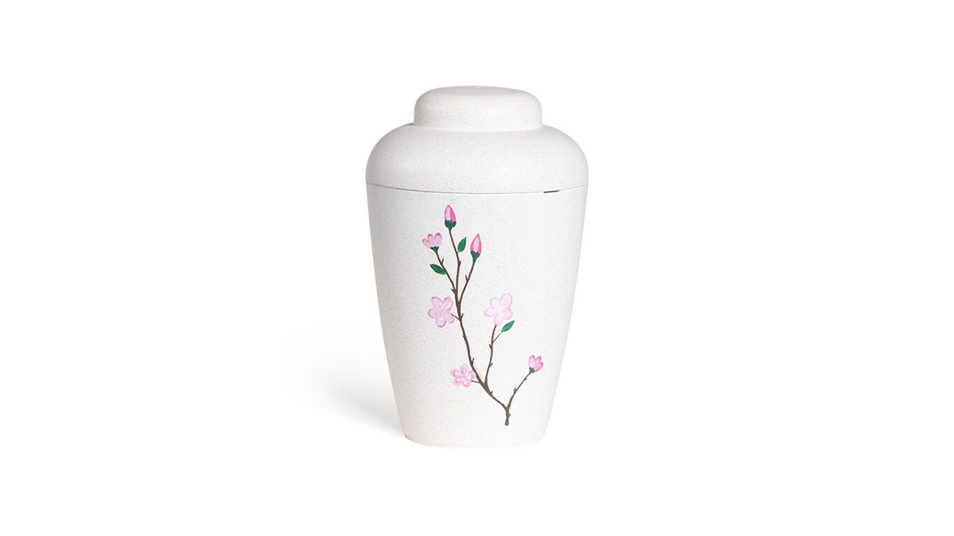 Hvid natururne med æbleblomst