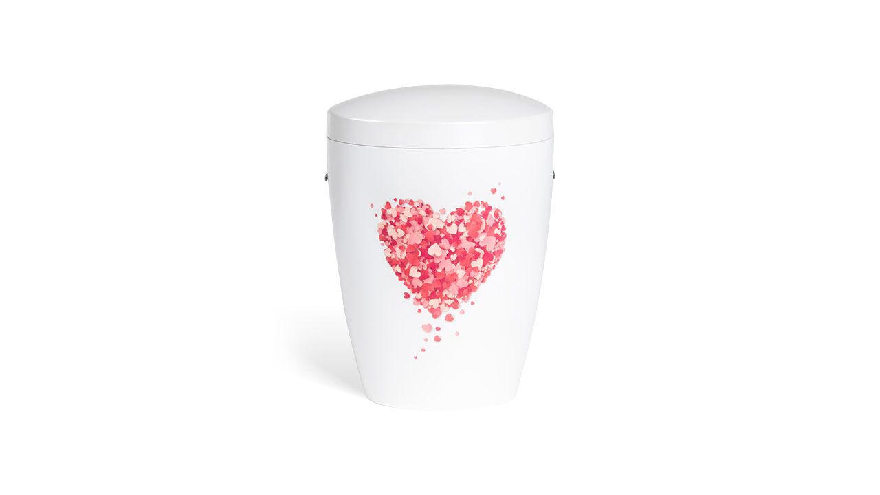 Pludra A hvid med hjerter