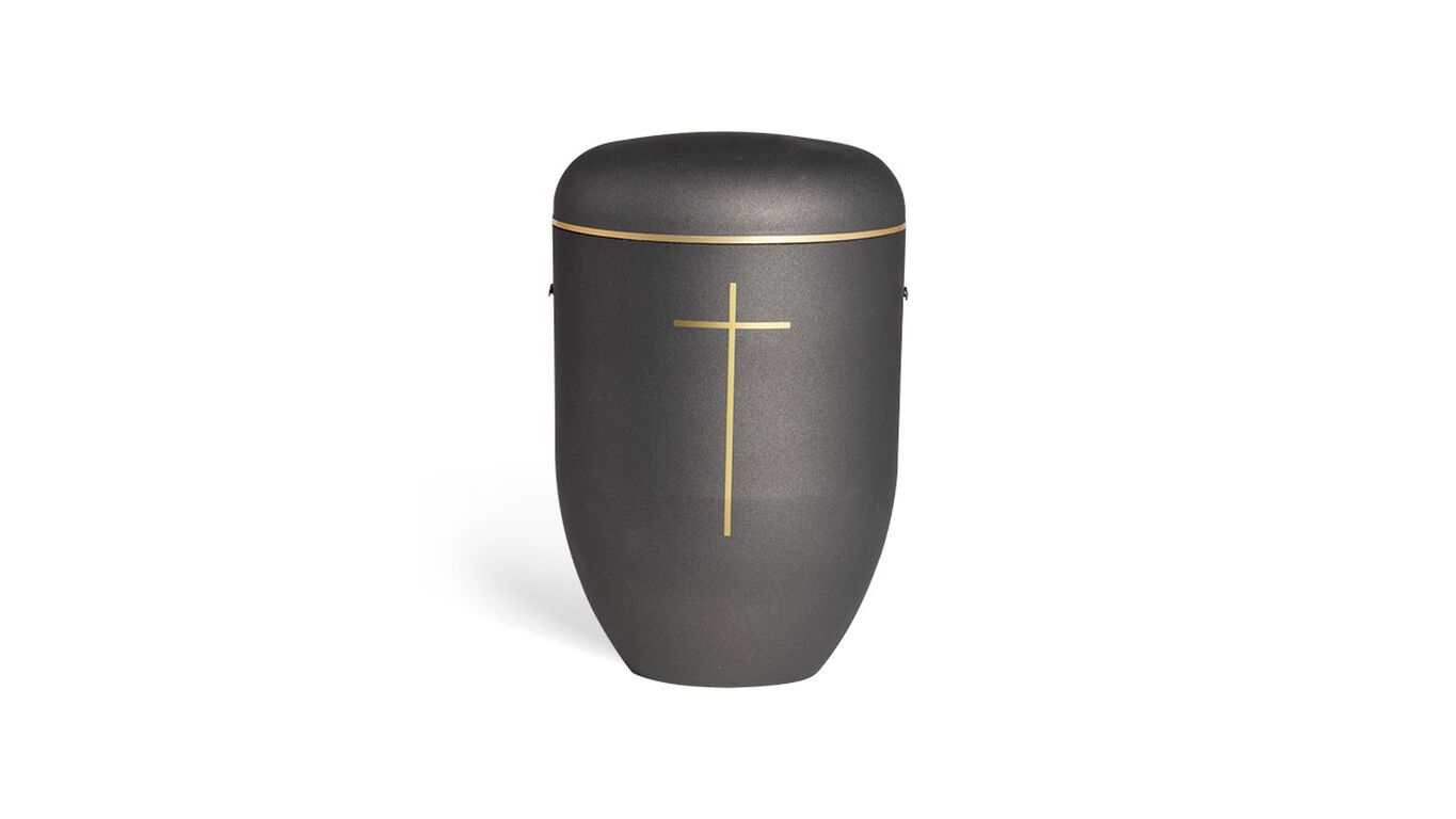 Pludra B sort med kors og guldkant