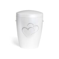 Pludra A gloss hvid med hjerte i swarovski