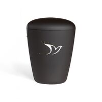 Heim urne med due motiv i sort